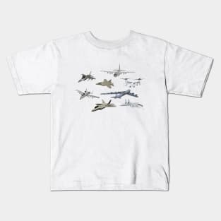 US Military Airplanes Kids T-Shirt